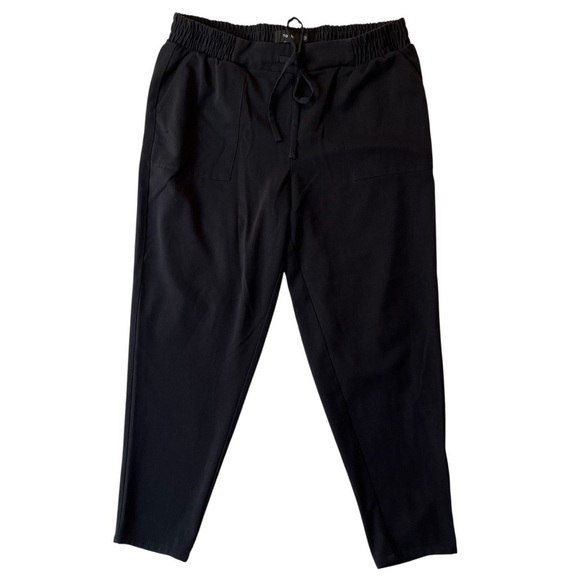 torrid Pants - Torrid Taper slim pants 1X Pull on elastic waist Drawstring Black Poly Rayon